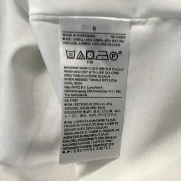 🌷Banana Republic Oversized Pocket Paper Bag Cream Midi A-Line Skirt w/Ti… - Picture 12 of 13